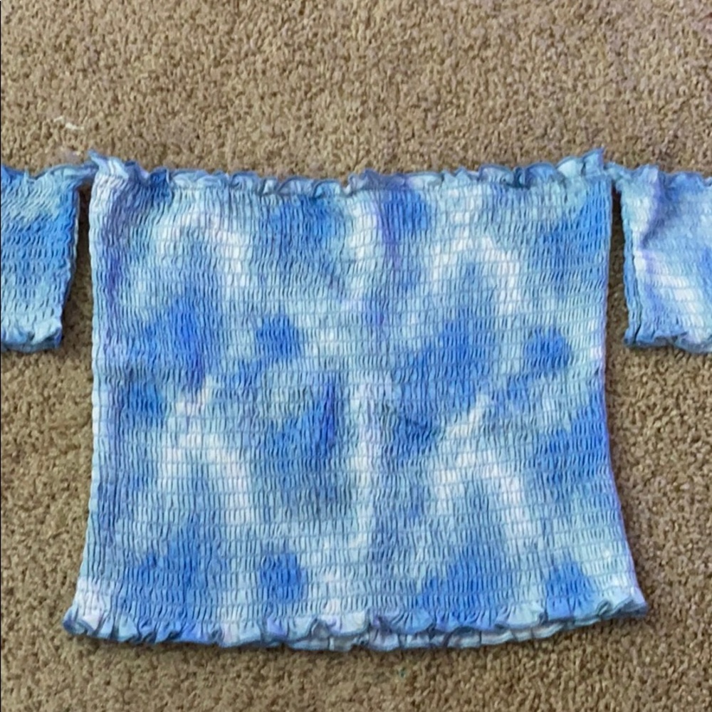 Crop tube top off the shoulder